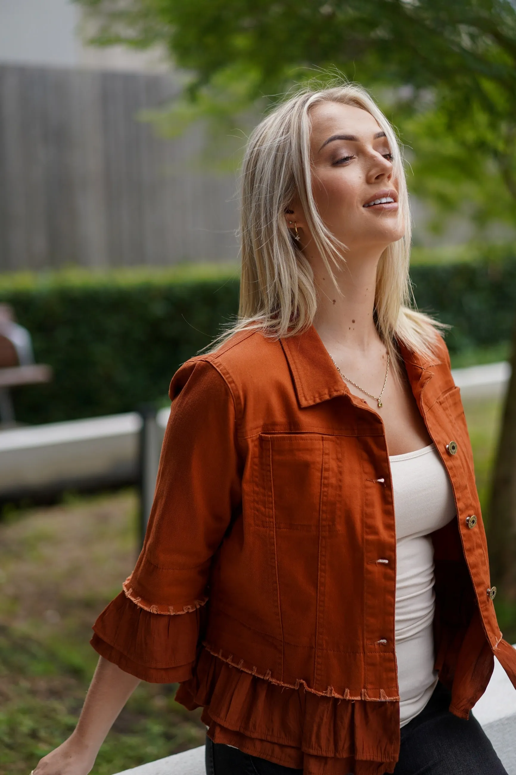 IN FRILL DENIM JACKET - NEW COLOURS