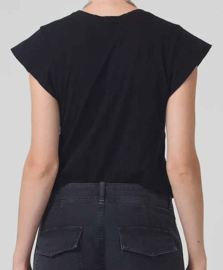 INESSA TEE IN WASHED BLACK