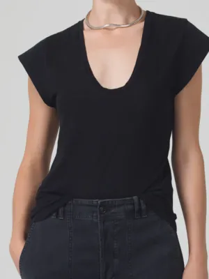 INESSA TEE IN WASHED BLACK