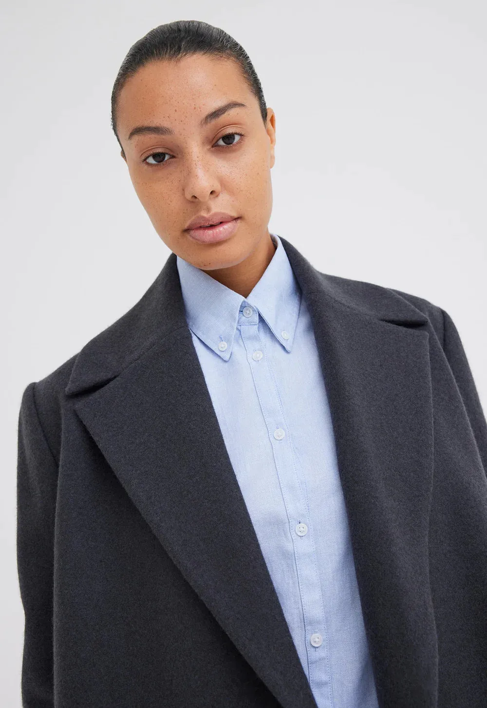 Jac   Jack Pagoda Merino Wool Blazer in Steelo