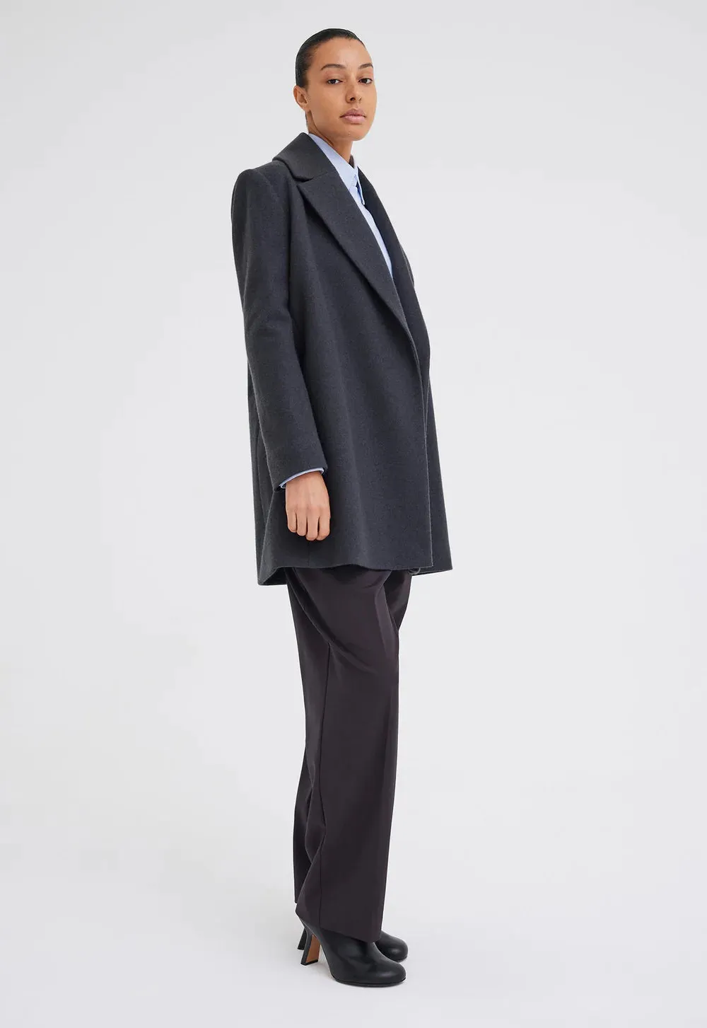 Jac   Jack Pagoda Merino Wool Blazer in Steelo