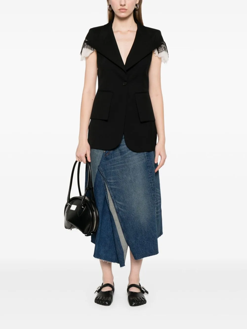Junya Watanabe denim asymmetrisk kjol