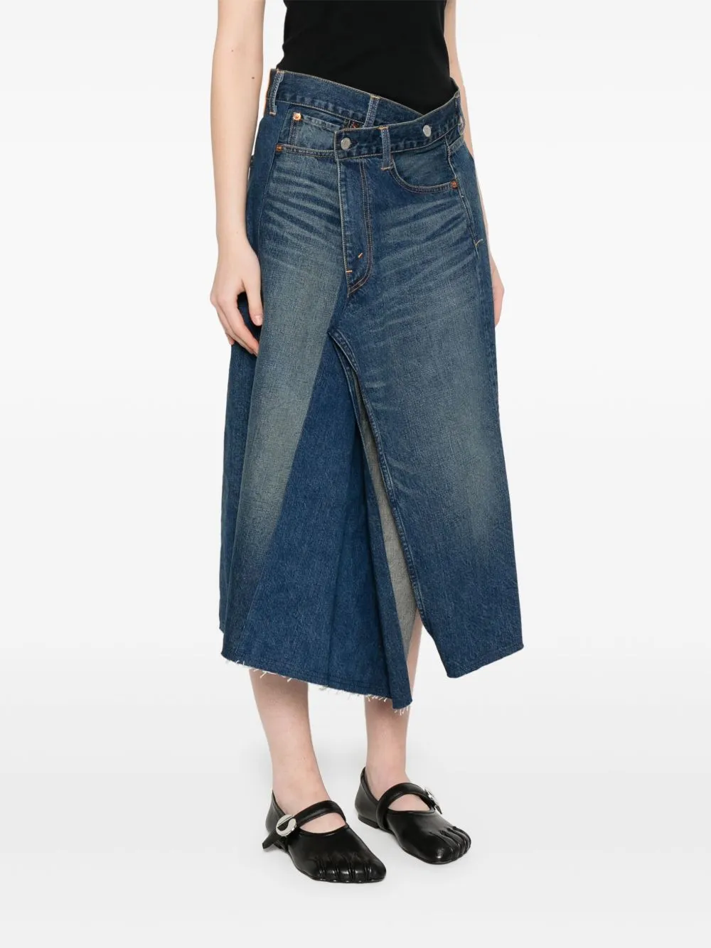 Junya Watanabe denim asymmetrisk kjol