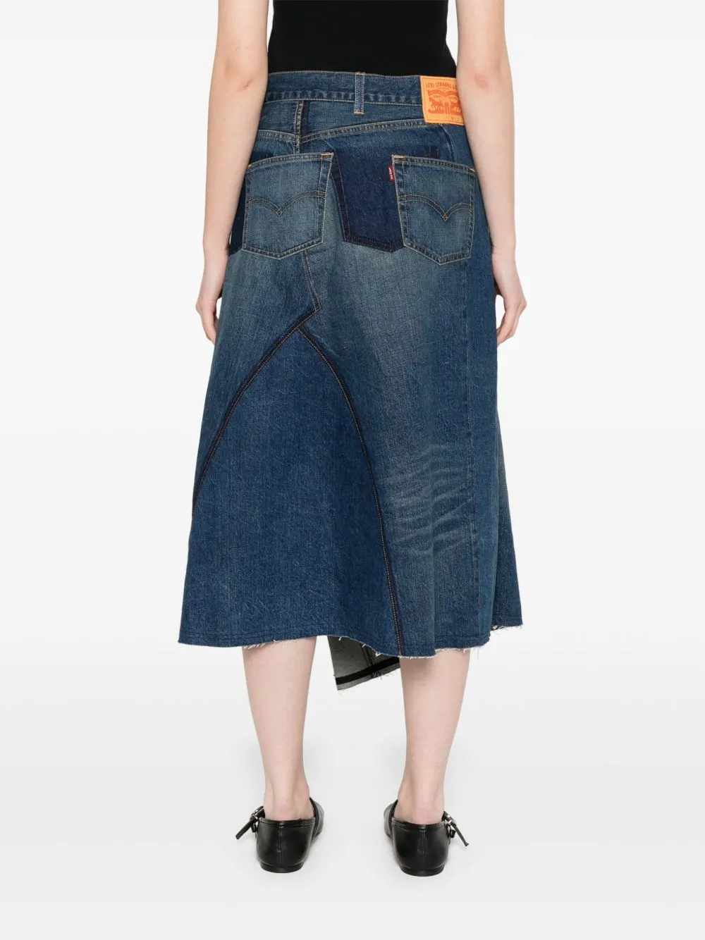 Junya Watanabe denim asymmetrisk kjol