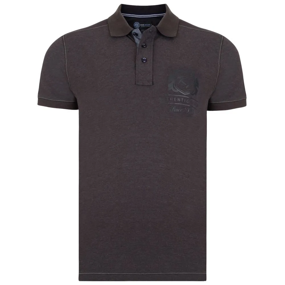 KAM Pure Cotton Mens Jersey Polo With Digital Print (5118)