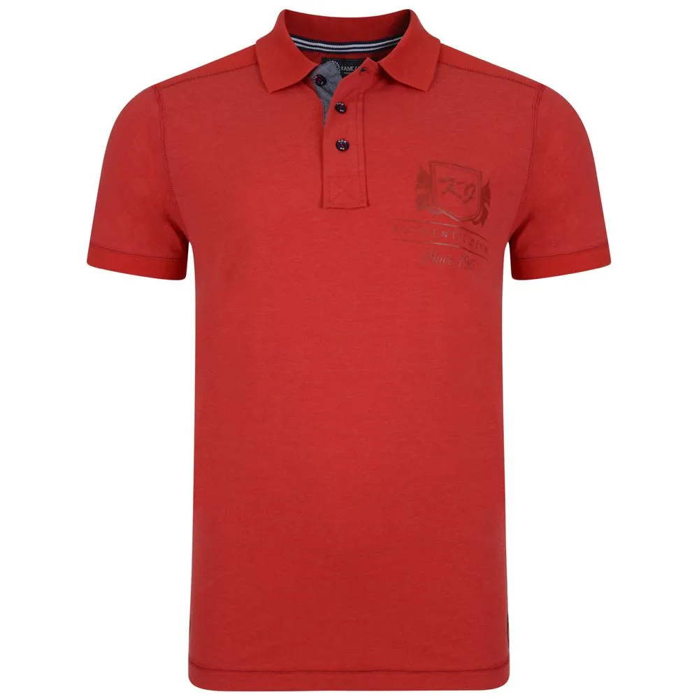KAM Pure Cotton Mens Jersey Polo With Digital Print (5118)