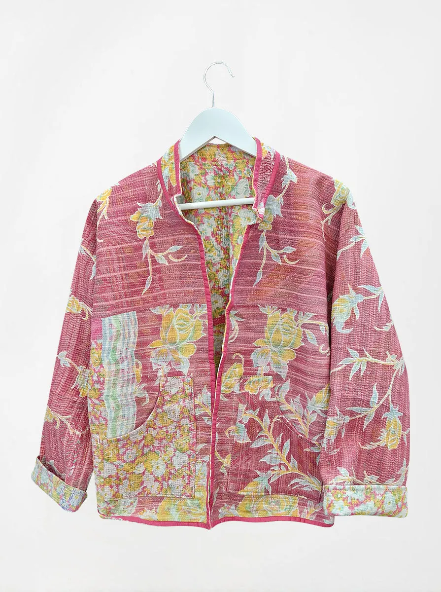 kantha vintage collar jacket kamli (holi)