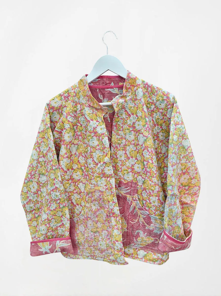 kantha vintage collar jacket kamli (holi)