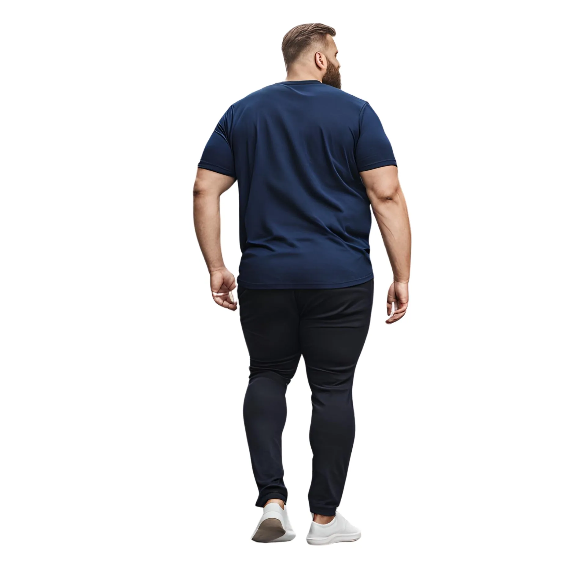 KART BLACK Men's Plus Size Navy Color Tshirts | Regular Fit Round Neck Cotton Tshirts | NVY-YES TO ADVENTURE