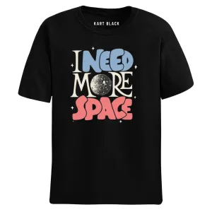 KART BLACK Men's Plus Size Tshirts | Regular Fit Round Neck Cotton Tshirts | BLK-MORE SPACE_3XL