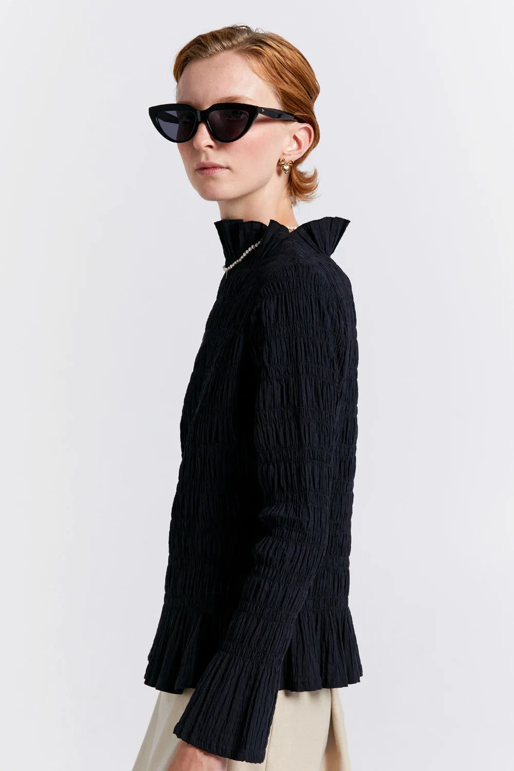 Keiko Organic Cotton Top Black