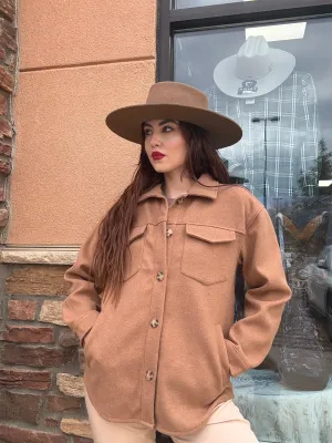 Khiery Brown Button Up Jacket