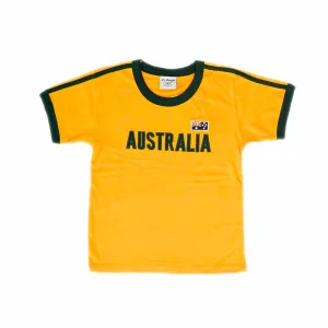 Kids T-Shirt Australia Embroidery Gold 12