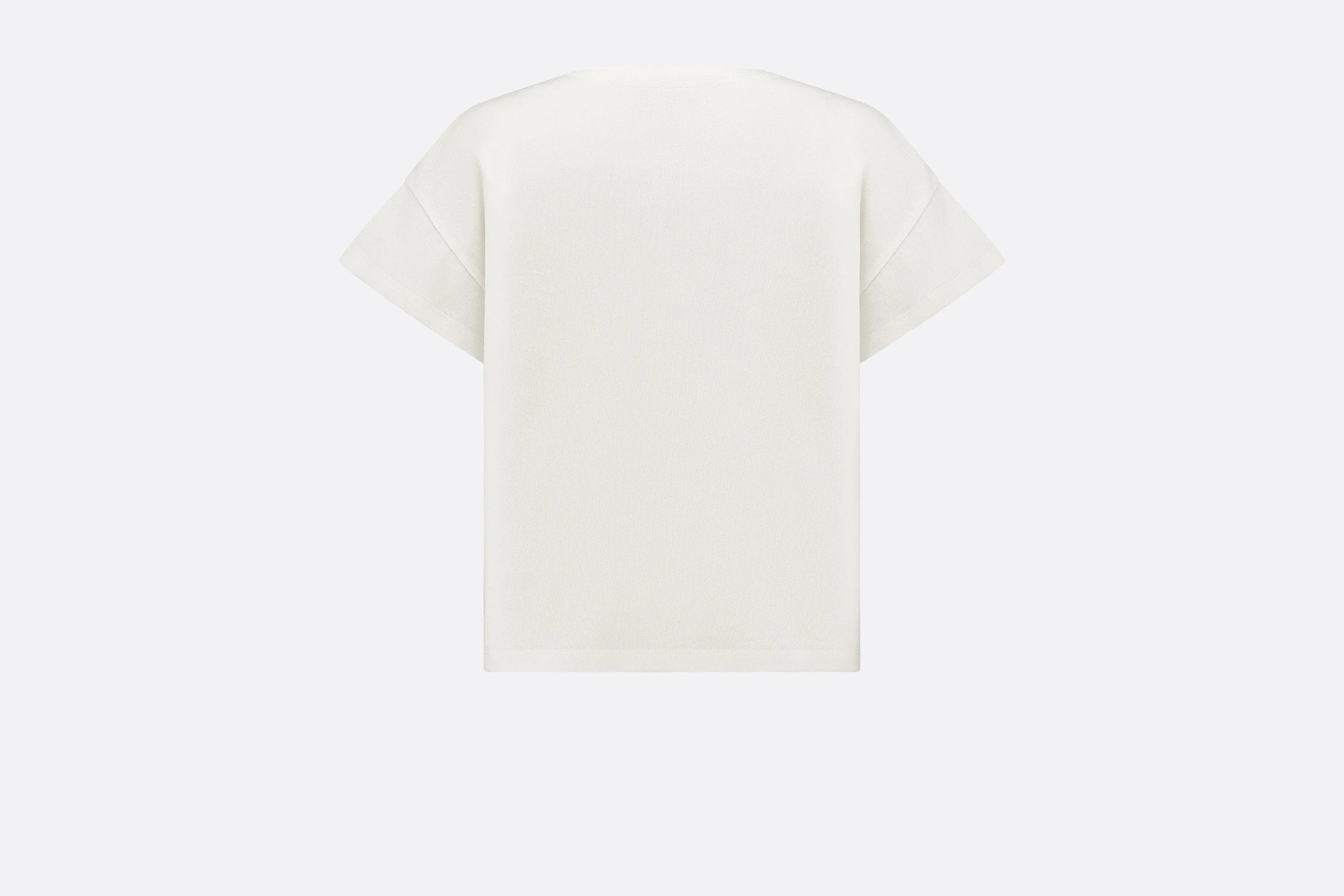 Kid's T-Shirt • Ivory Cotton Jersey with Pale Gold-Tone Cannage Motif