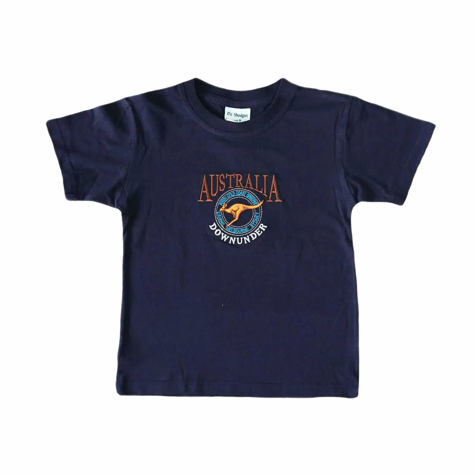 Kids T-Shirts Kangaroo in Circle Navy 6