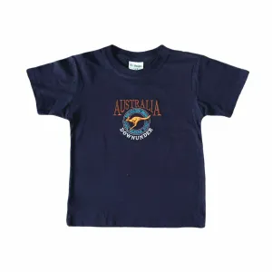 Kids T-Shirts Kangaroo in Circle Navy 6