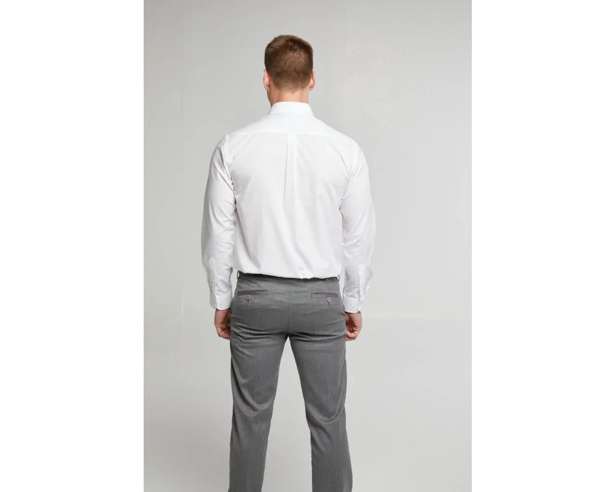 King Sze Classic Easy Care Long Sleeve Shirt - White