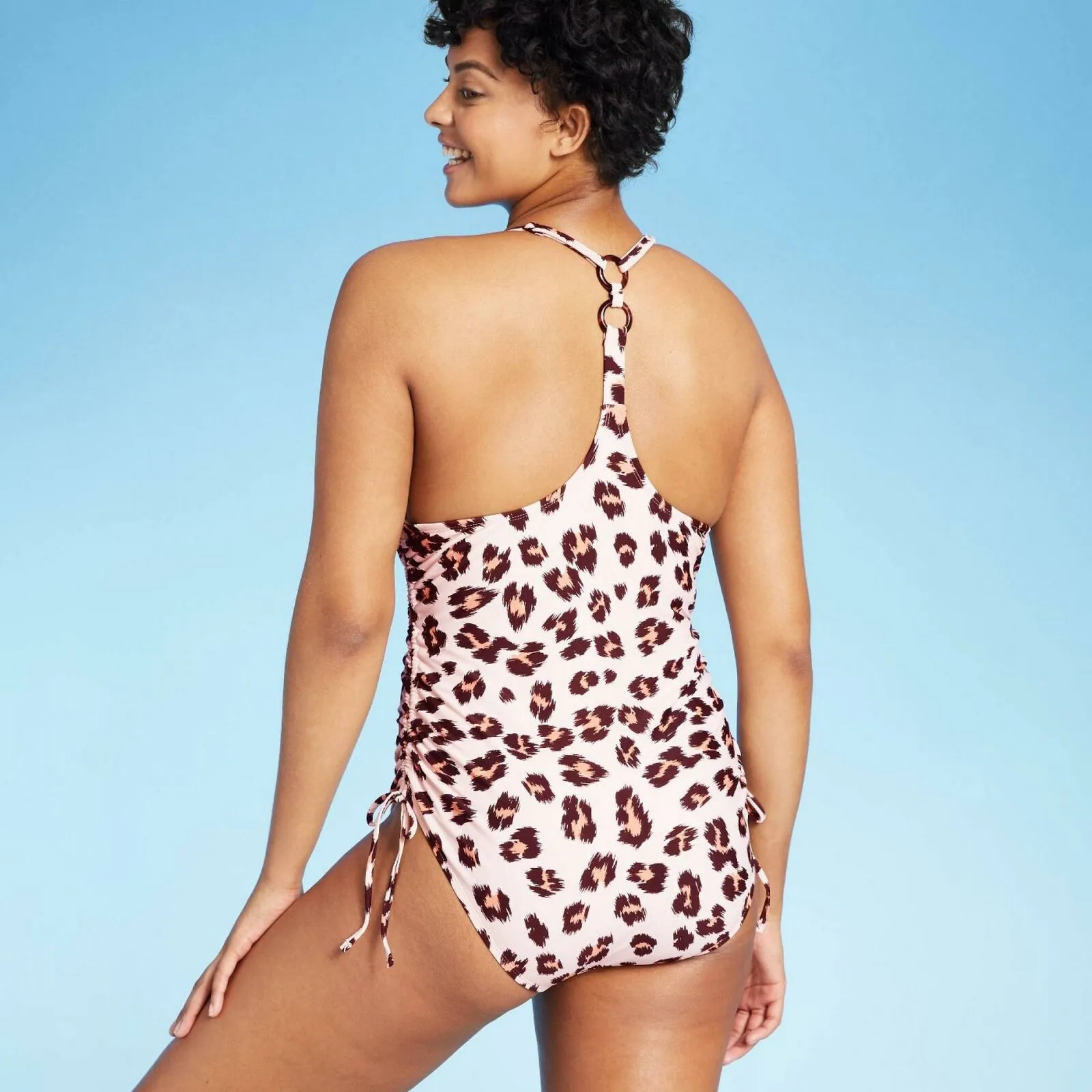 Kona Sol Women's Animal Print Tortoise Ring One Piece Swimsuit