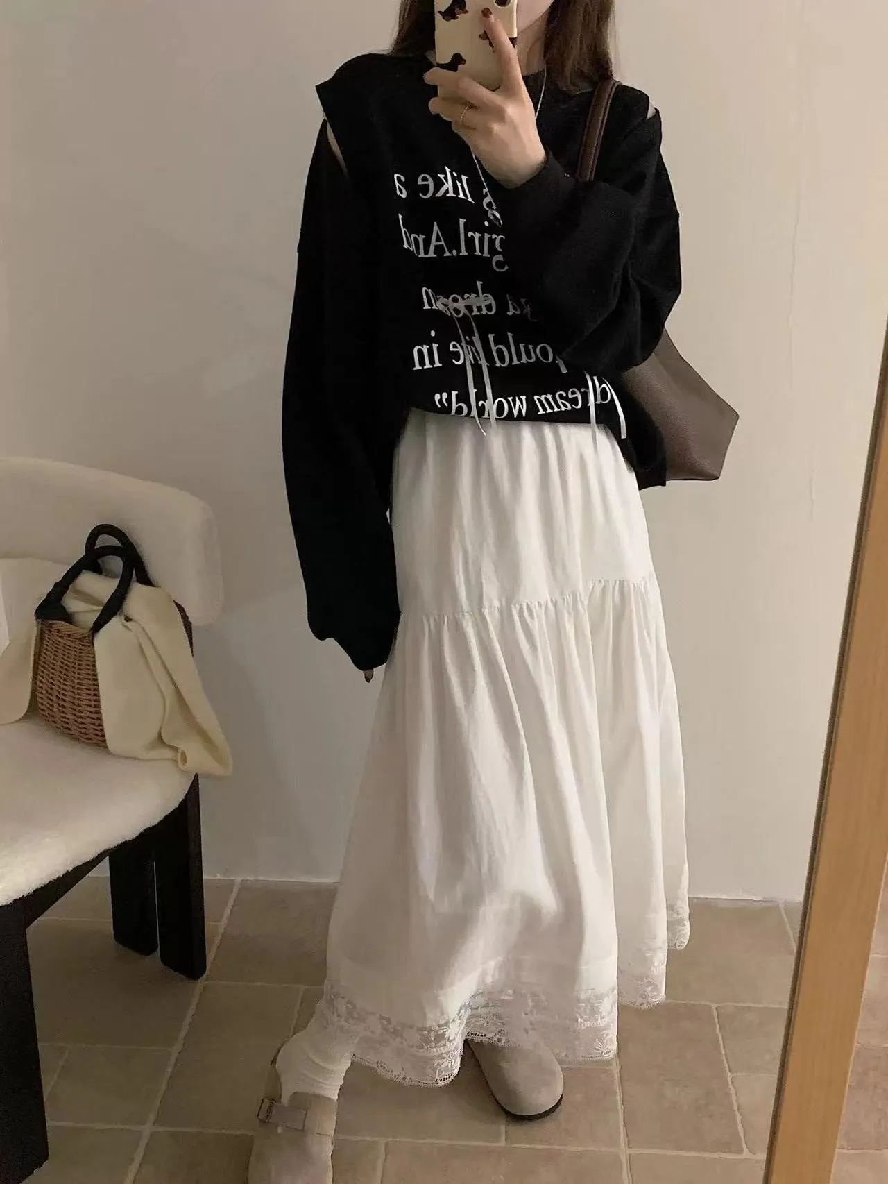 Korean casual loose skirt