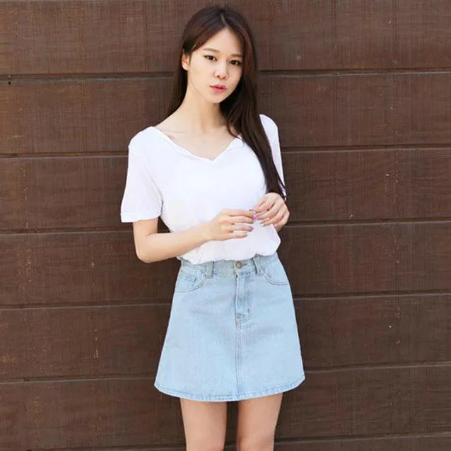 Korean High-Waisted Short Skirt