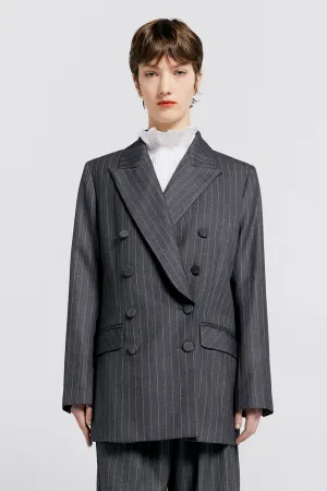 Kyoto Double Breasted Jacket Charcoal
