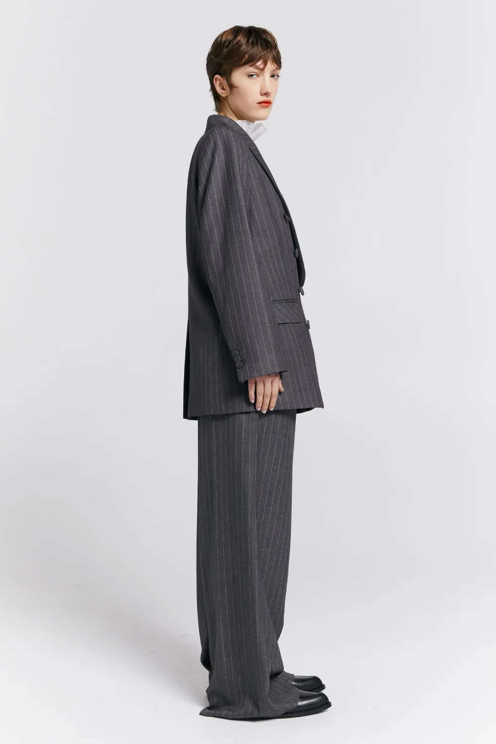 Kyoto Double Breasted Jacket Charcoal