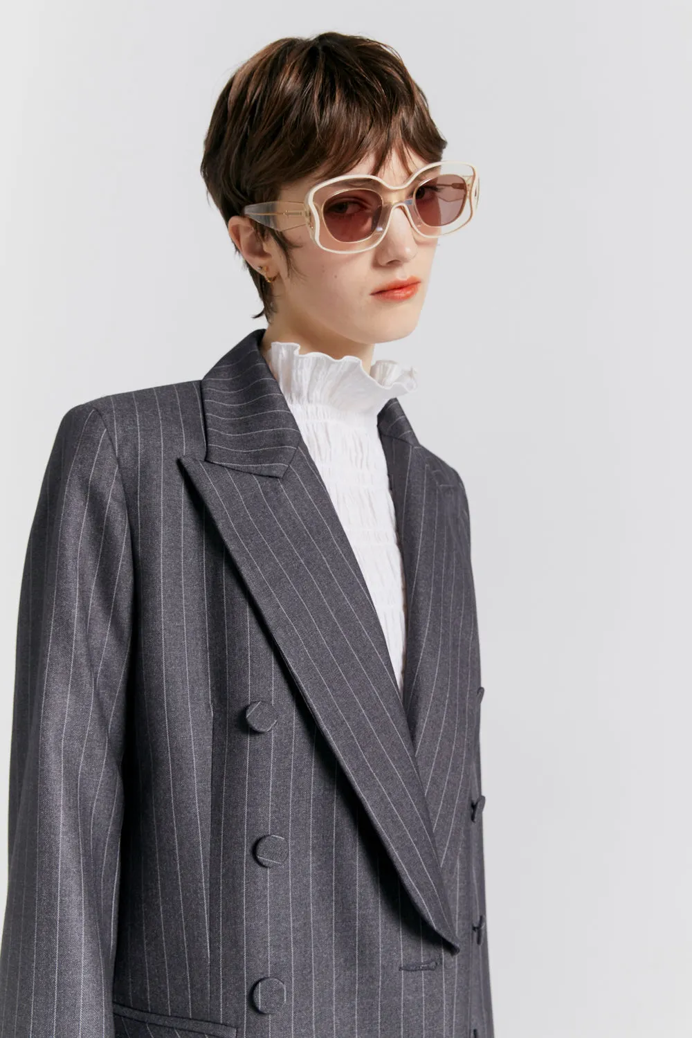 Kyoto Double Breasted Jacket Charcoal