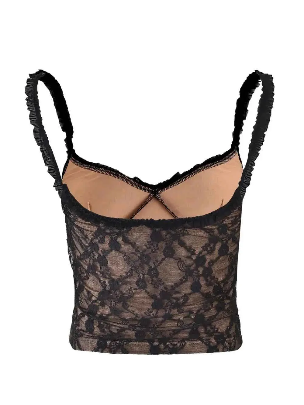 Lace Sweetheart Cami - Elegant Lace Neckline Tank Top