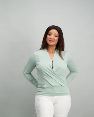 Ladies Cowl Neck Top - Mint