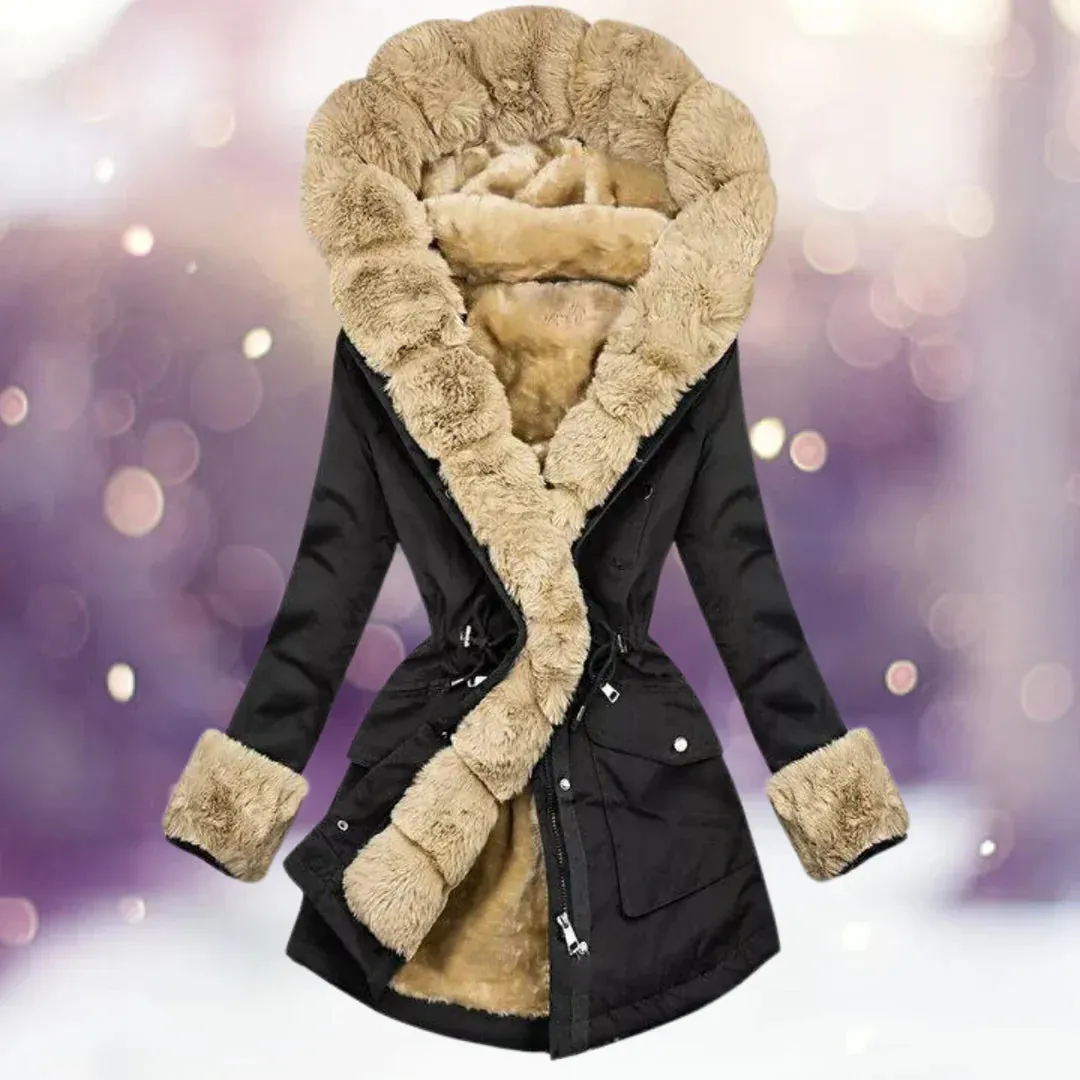 Ladies' warm winter coat, fur-lined