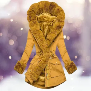 Ladies' warm winter coat, fur-lined