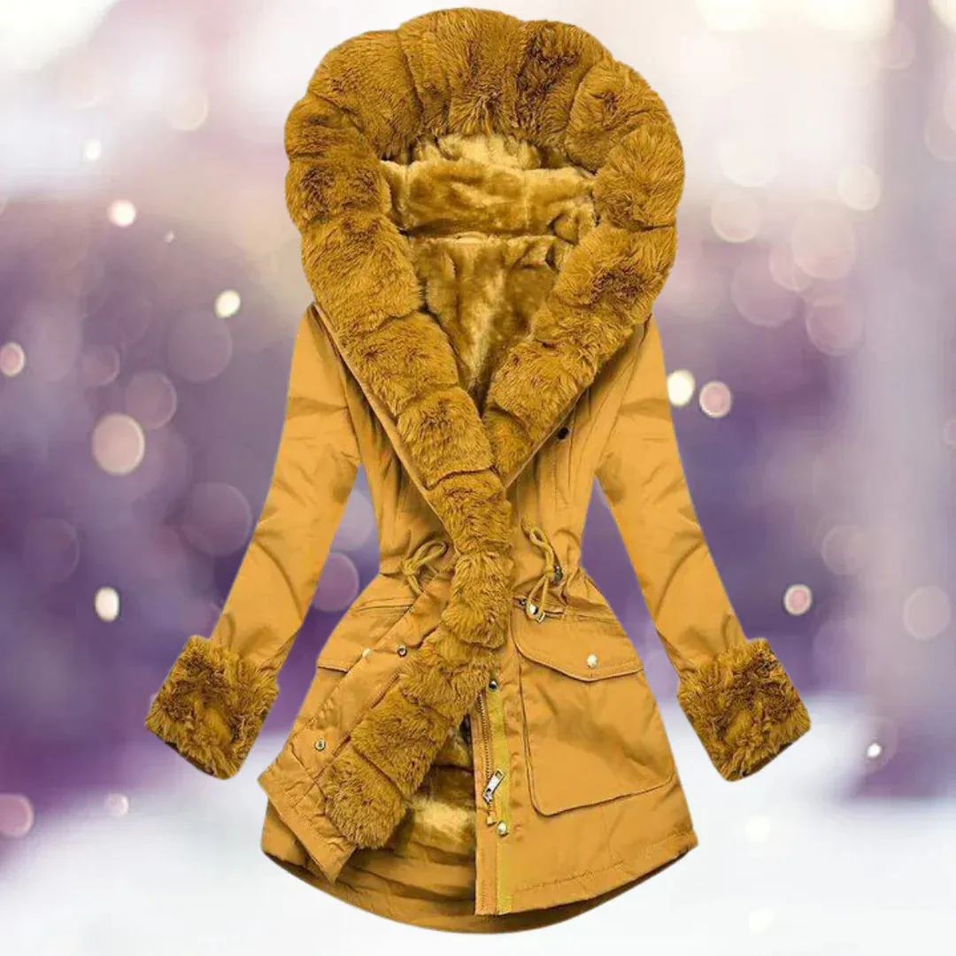 Ladies' warm winter coat, fur-lined