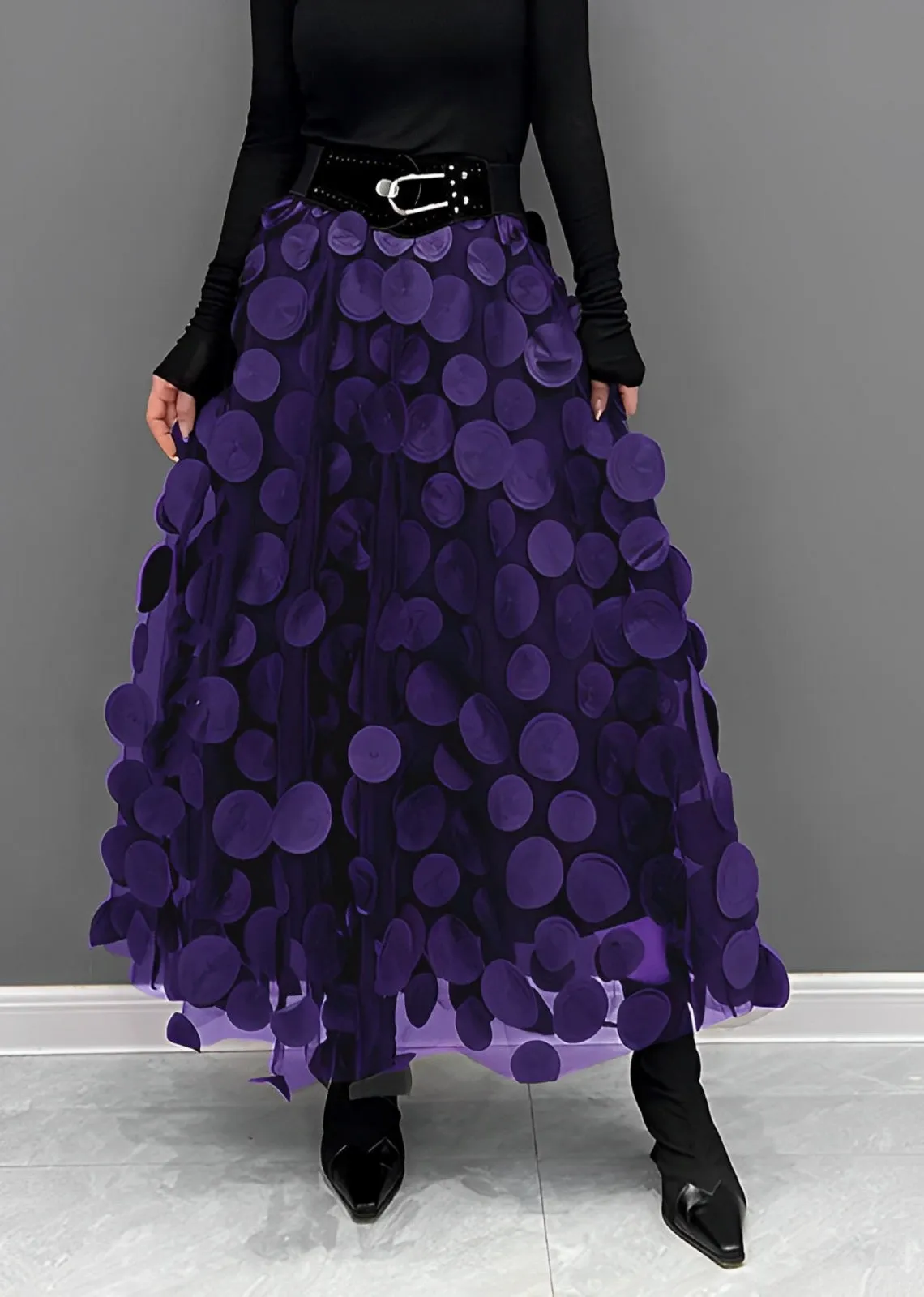 LAURA | Black Polka Dot Skirt