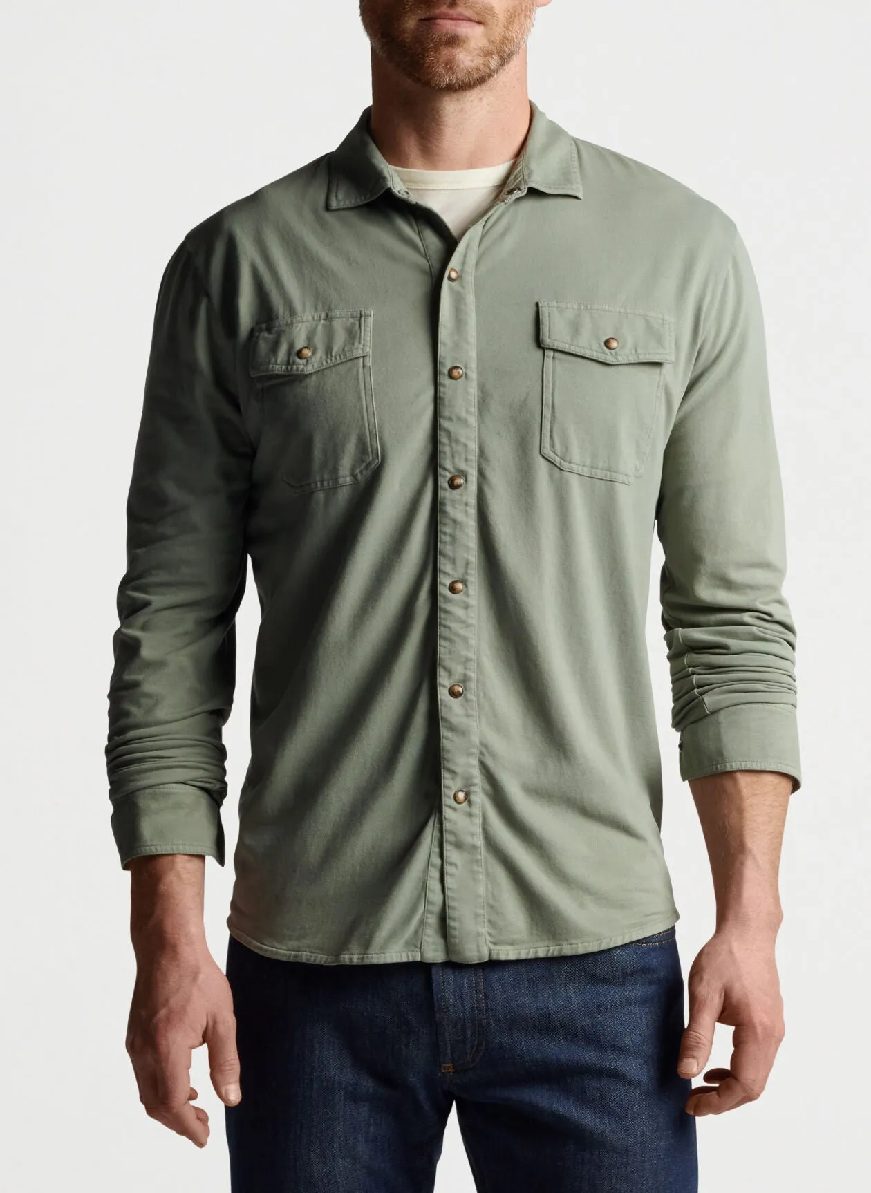 Lava Wash Jersey Shirt in Sage