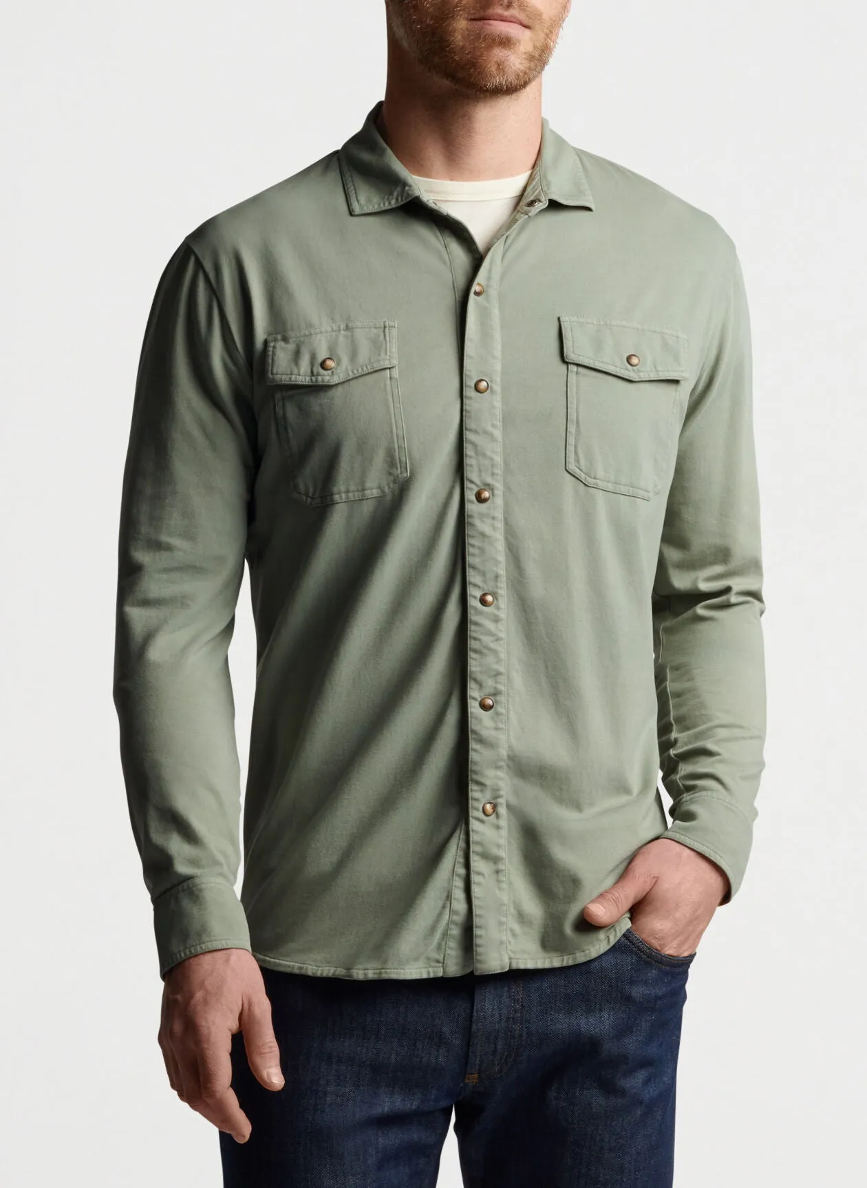 Lava Wash Jersey Shirt in Sage