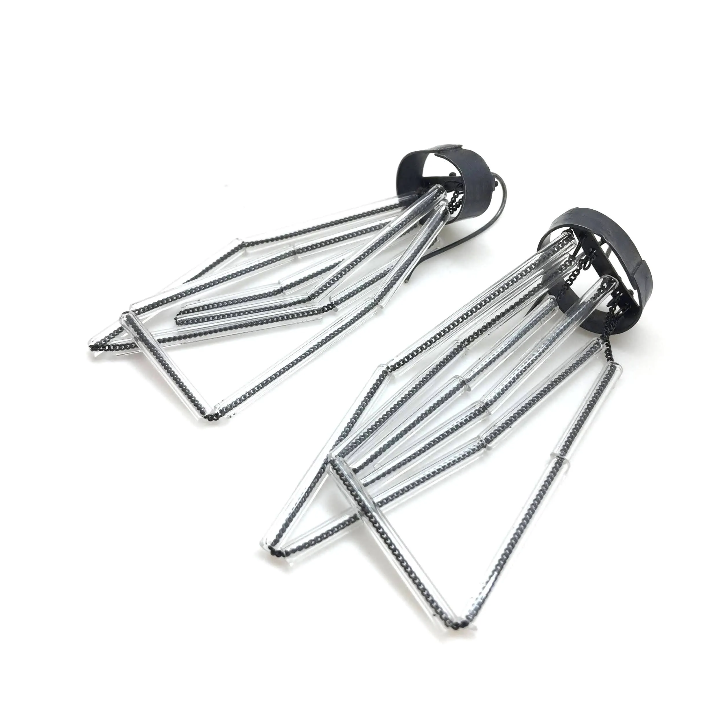 Layered Glass Tubing Earrings