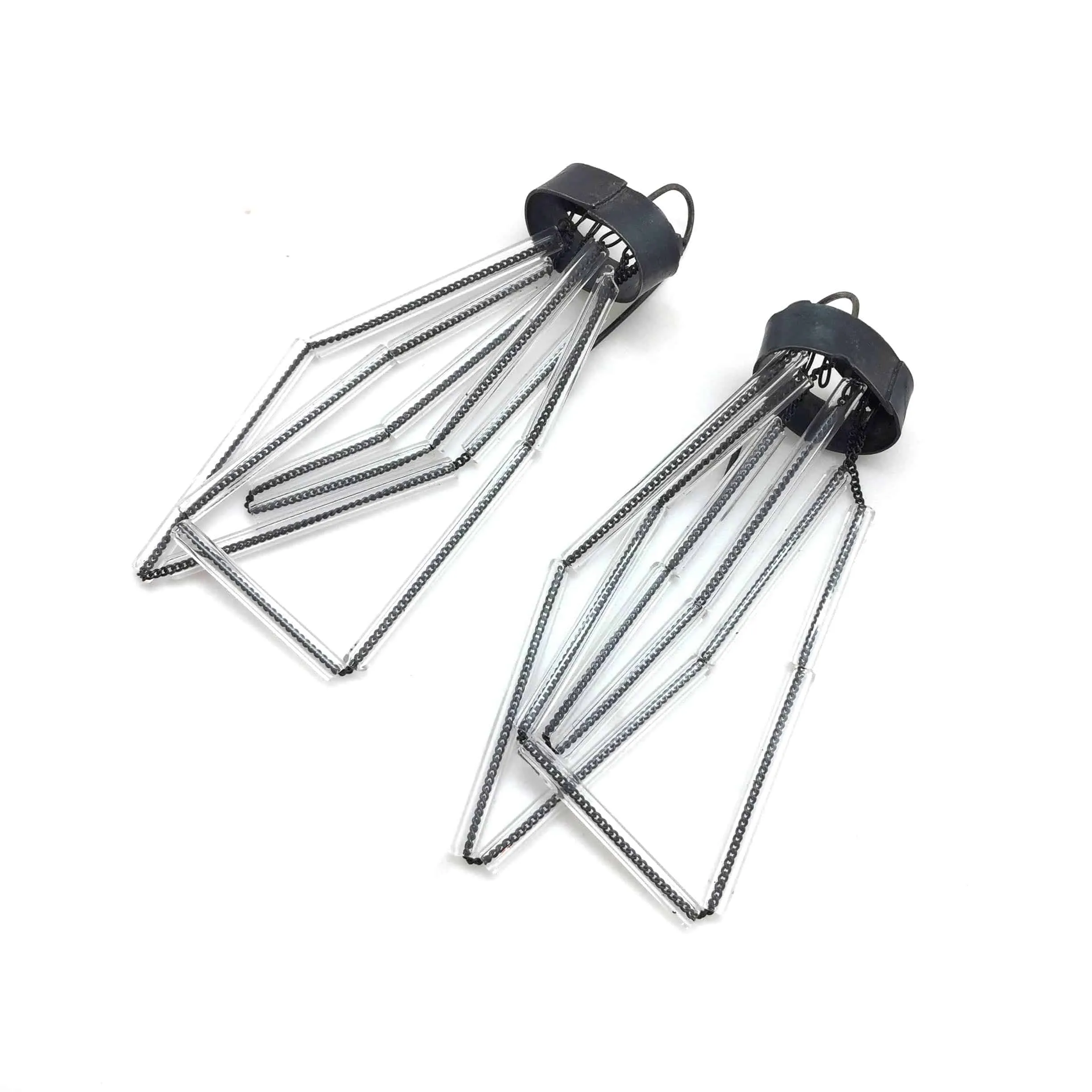 Layered Glass Tubing Earrings