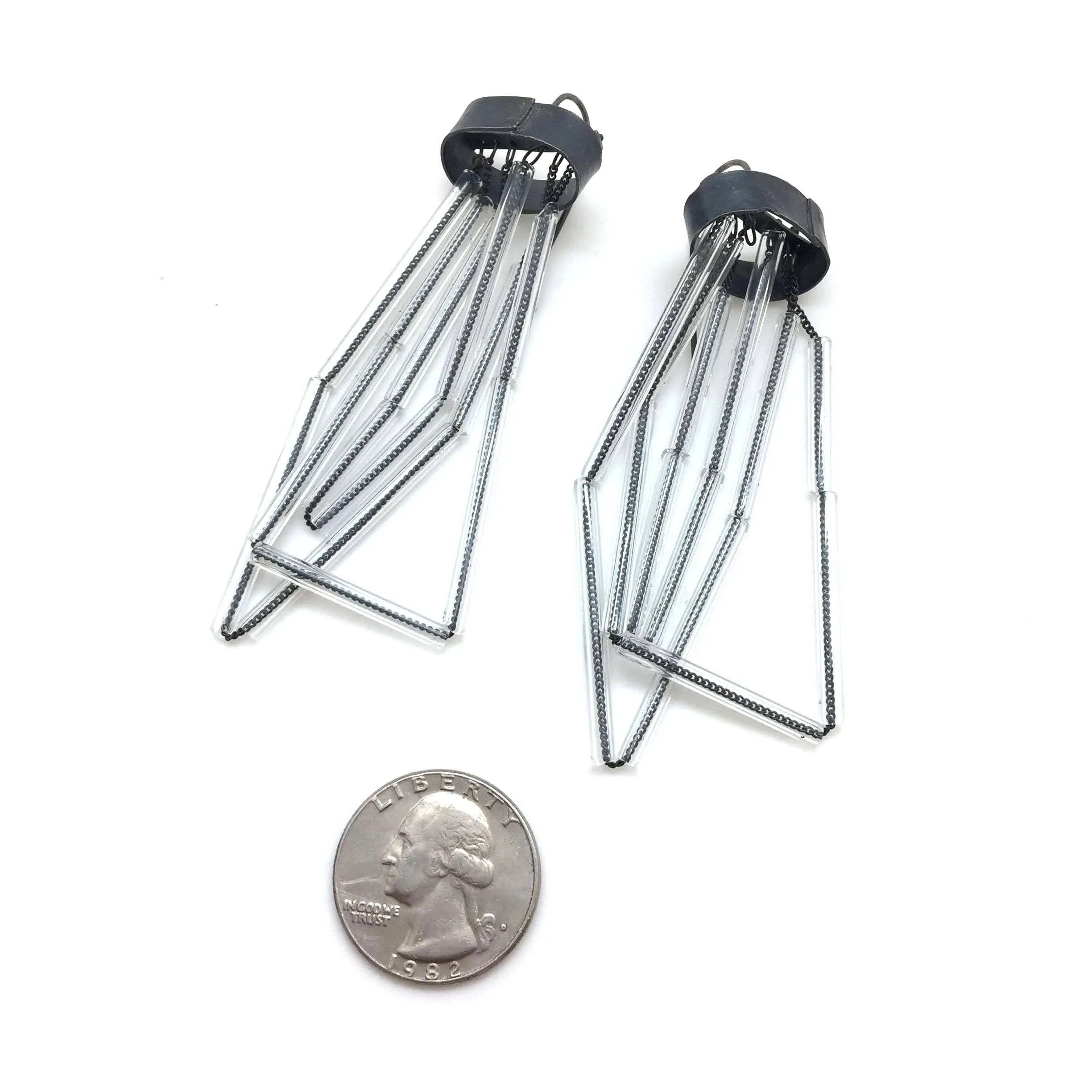 Layered Glass Tubing Earrings