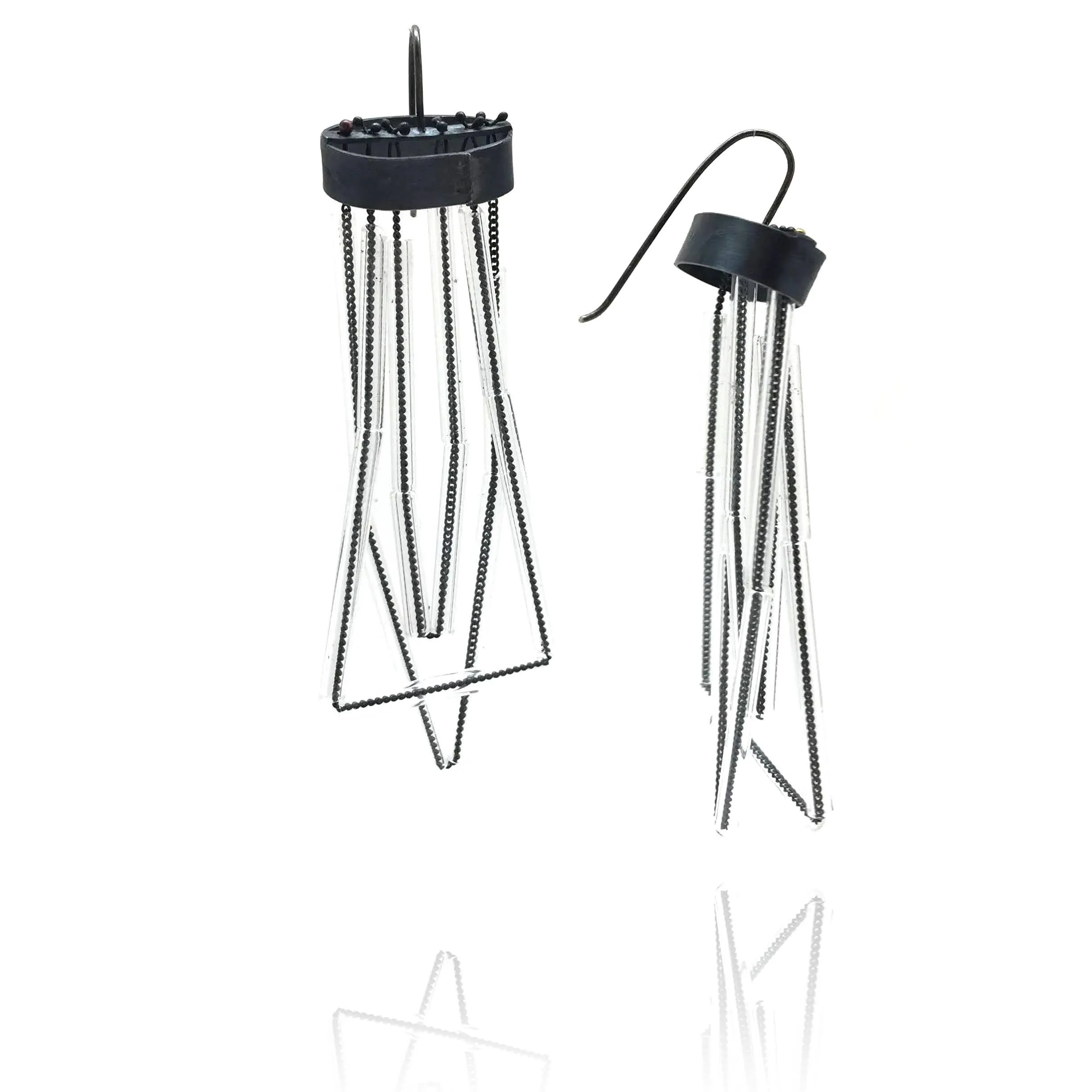 Layered Glass Tubing Earrings