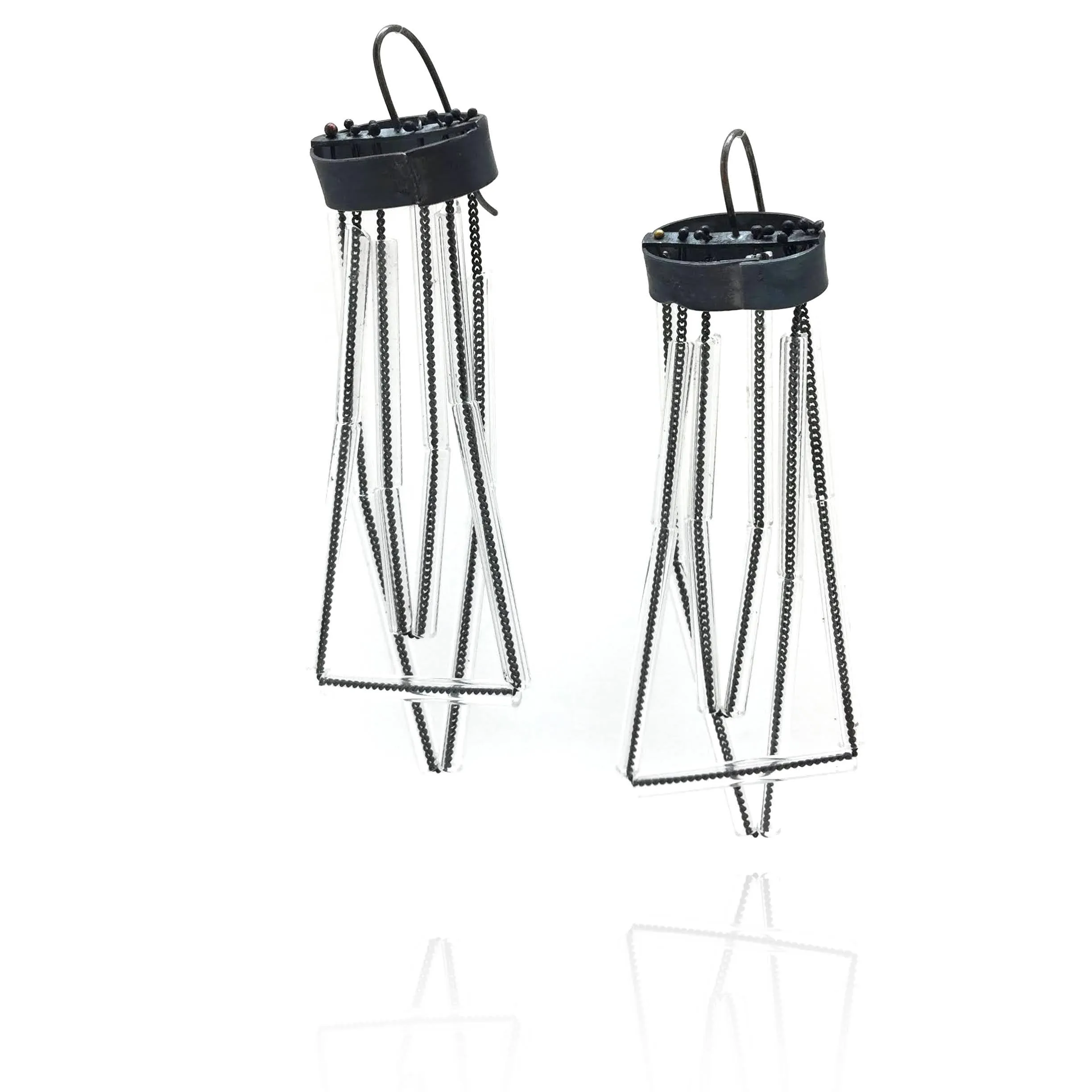 Layered Glass Tubing Earrings