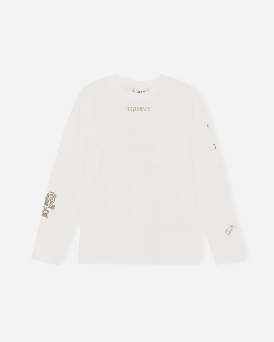 Light Jersey Layered Long Sleeve T-shirt - Vanilla Ice
