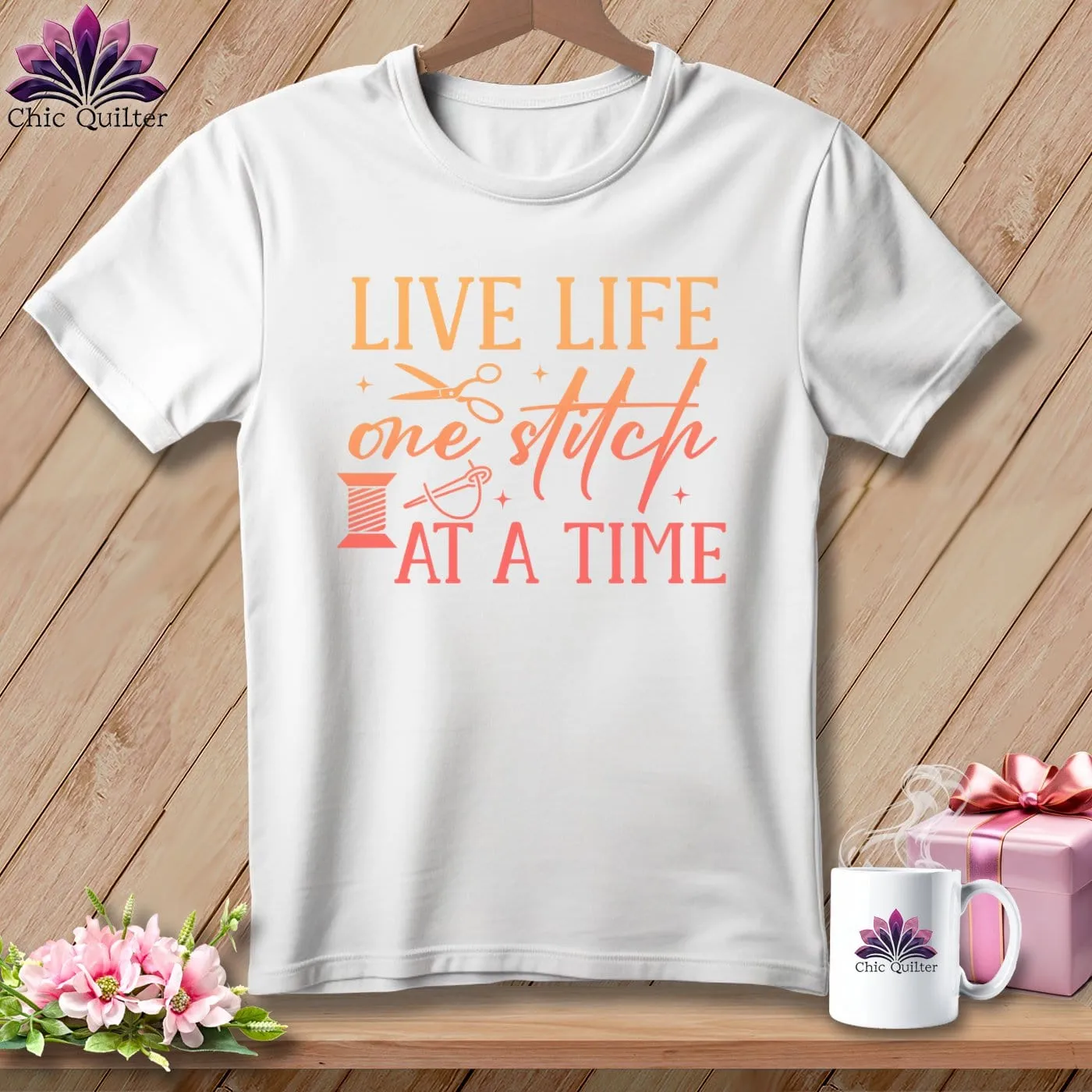 Live Life One Stitch at a Time ~ Relaxed Fit Tee