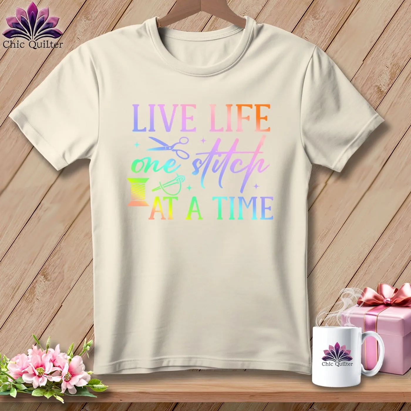 Live Life One Stitch at a Time ~ Relaxed Fit Tee