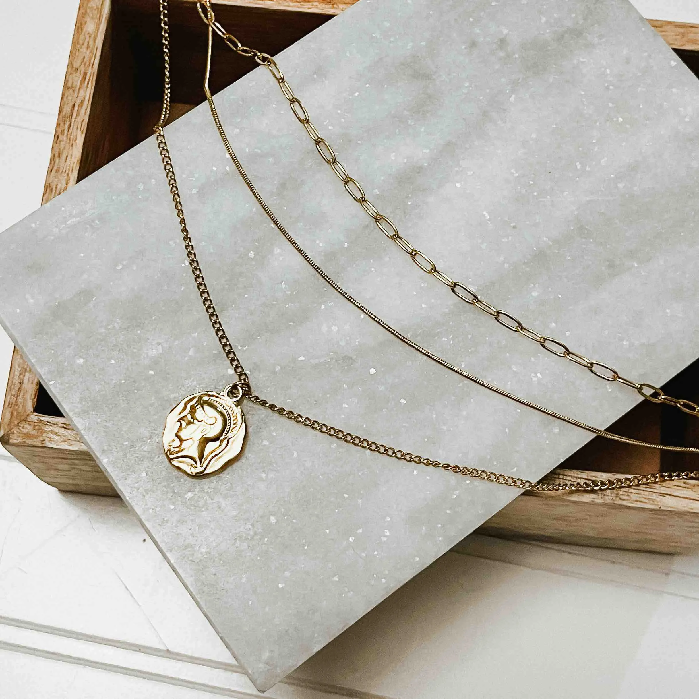 Logan Layered Pendant Necklace *WATERPROOF*