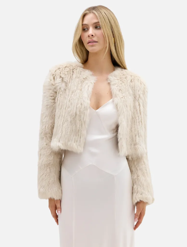 Lola Crop Jacket - Oatmeal