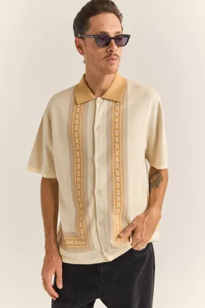 LOMA KNITTED SS SHIRT - NATURAL