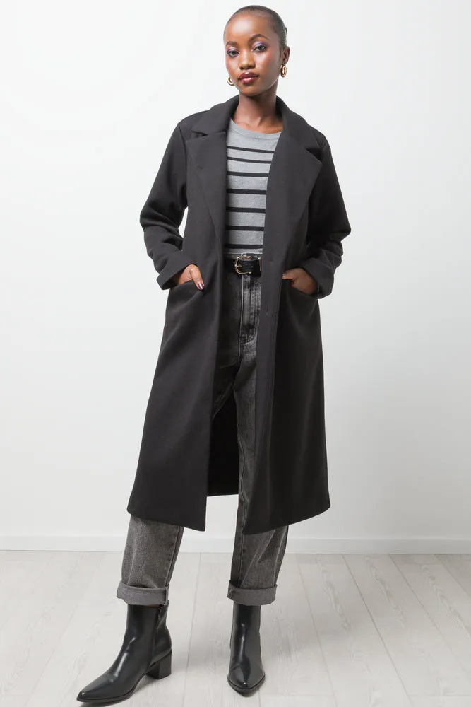 Longer Length Melton Coat Black