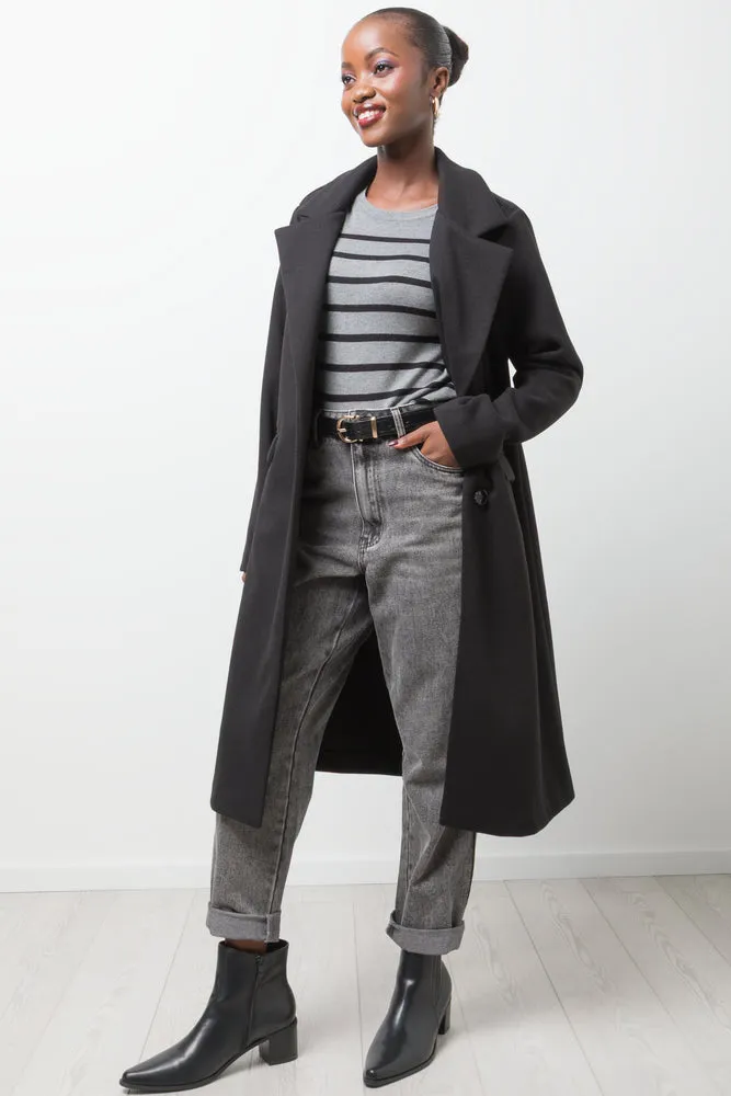 Longer Length Melton Coat Black