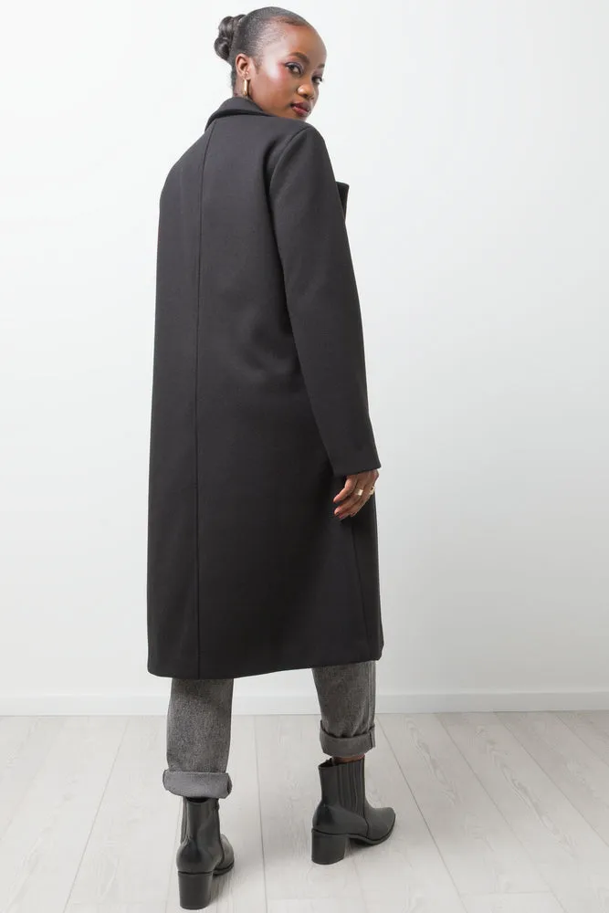 Longer Length Melton Coat Black