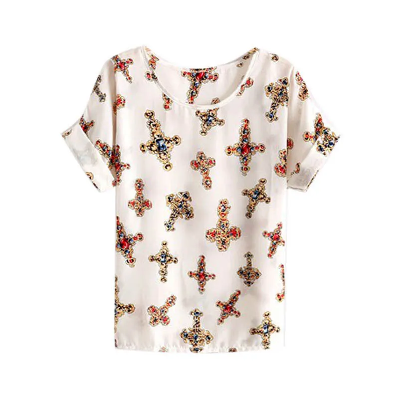 Loose Chiffon T-Shirt Women Tops Girl Chiffon Loose Tee Multicolor T-Shirts